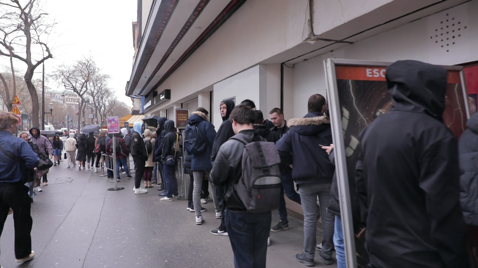 The queue outside the cinema ahead of the premiere